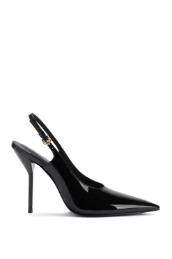 Larroudé X Altuzarra Pump In Black Patent Leather
