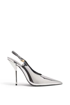 Larroudé X Altuzarra Pump In Silver Specchio
