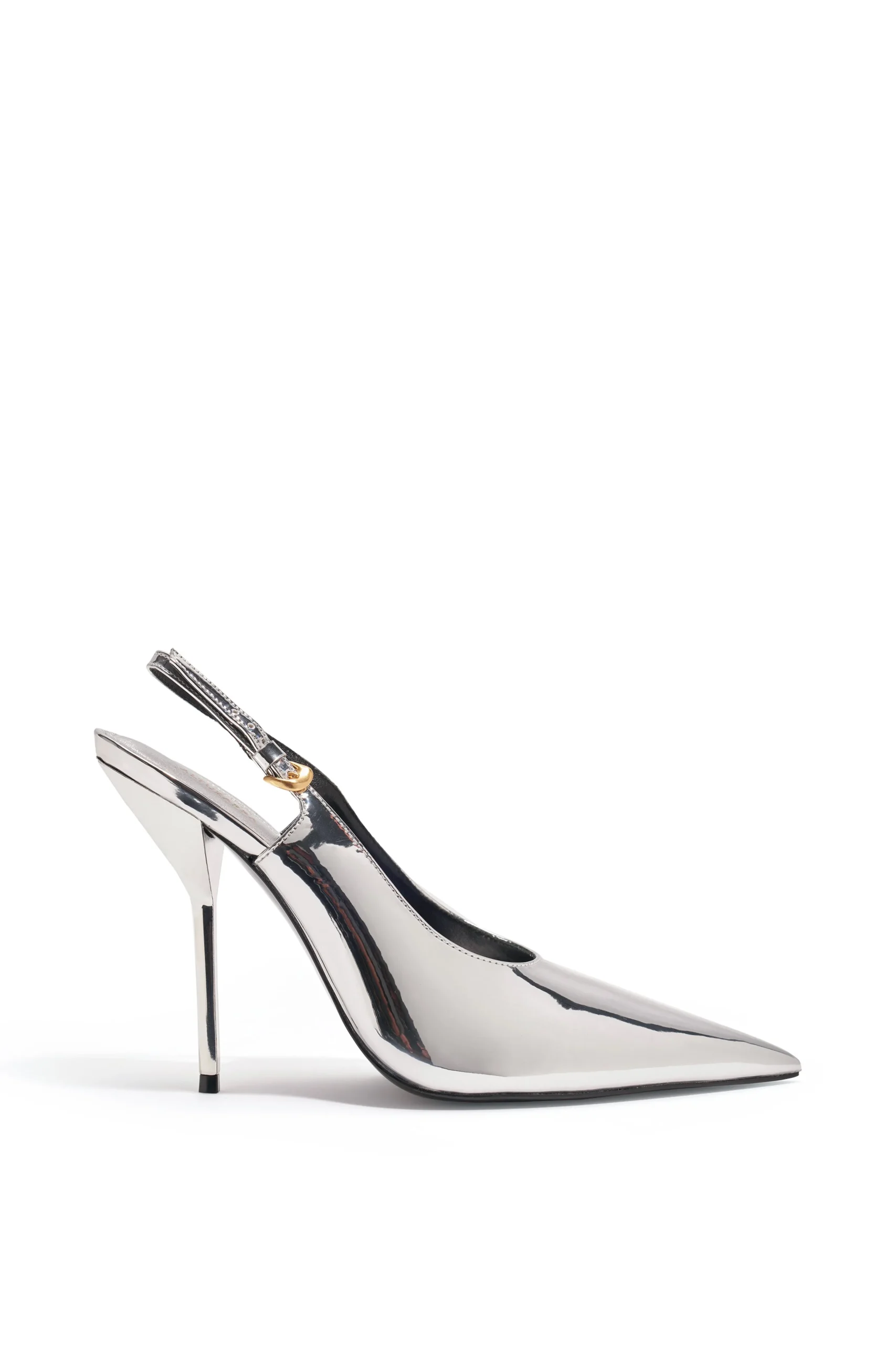 Larroudé X Altuzarra Pump In Silver Specchio