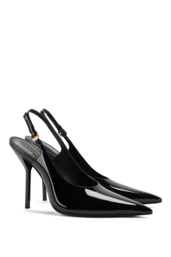 Larroudé X Altuzarra Pump In Black Patent Leather