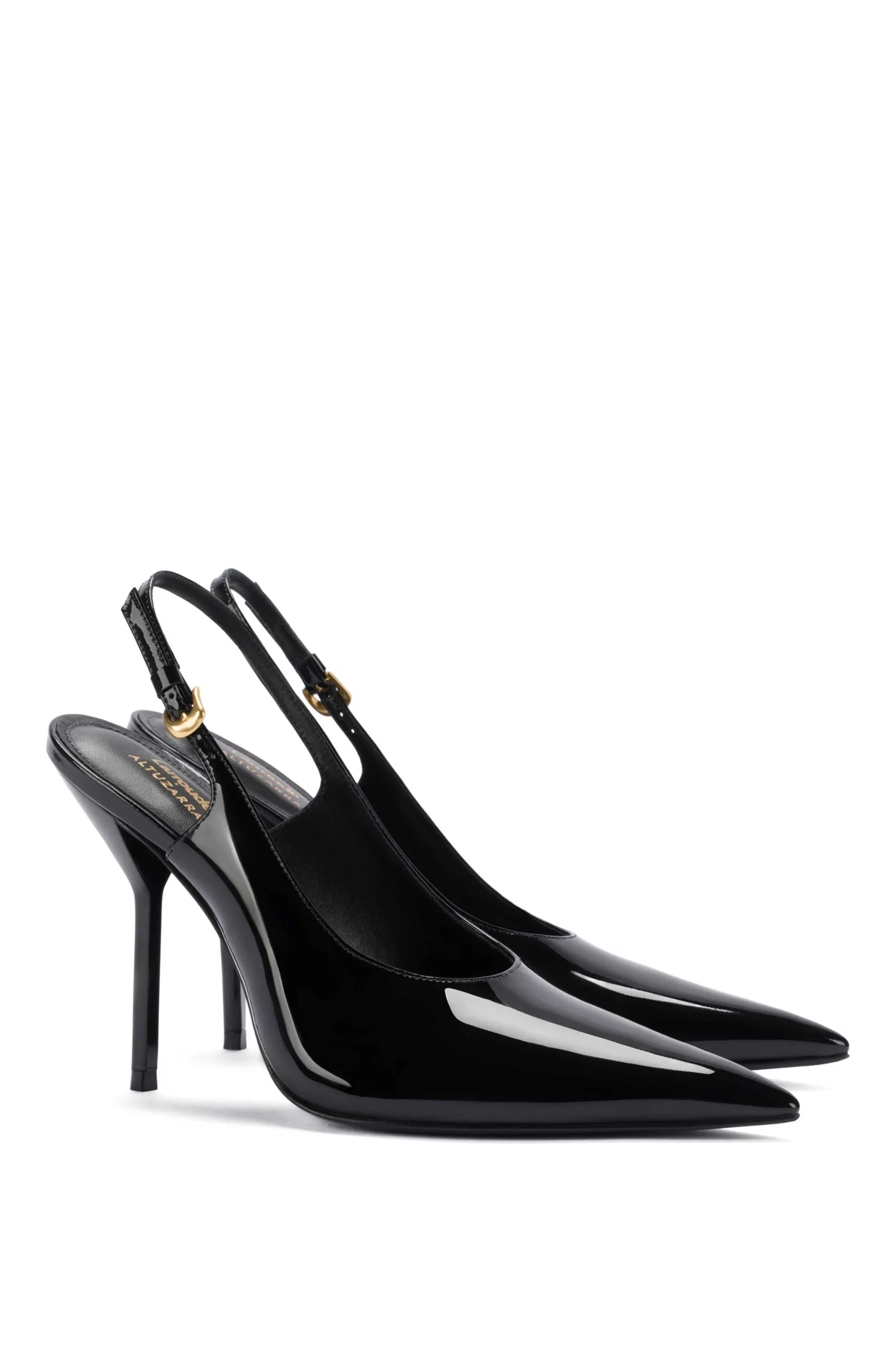 Larroudé X Altuzarra Pump In Black Patent Leather