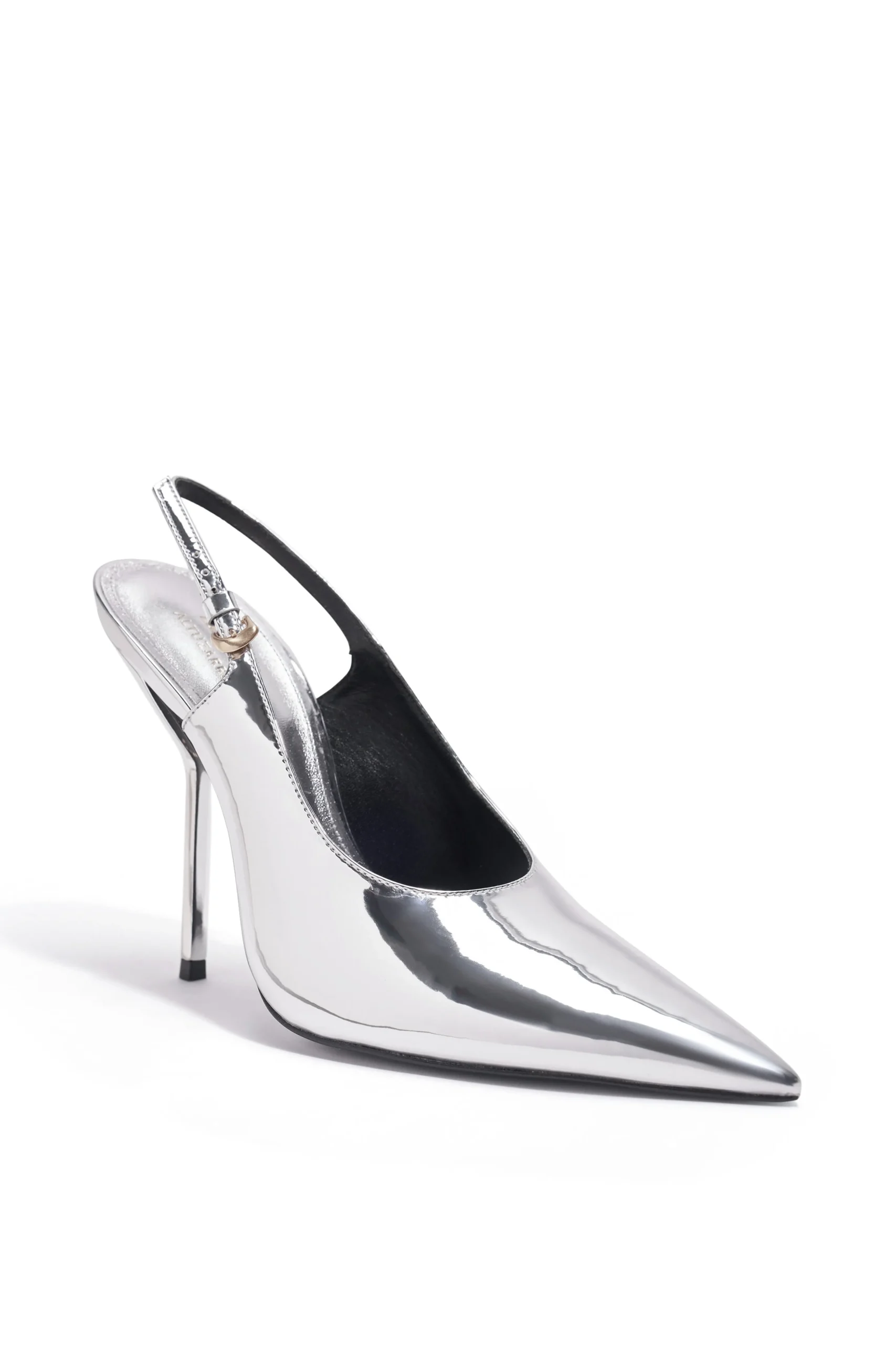 Larroudé X Altuzarra Pump In Silver Specchio