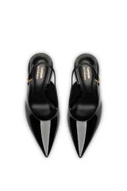 Larroudé X Altuzarra Pump In Black Patent Leather