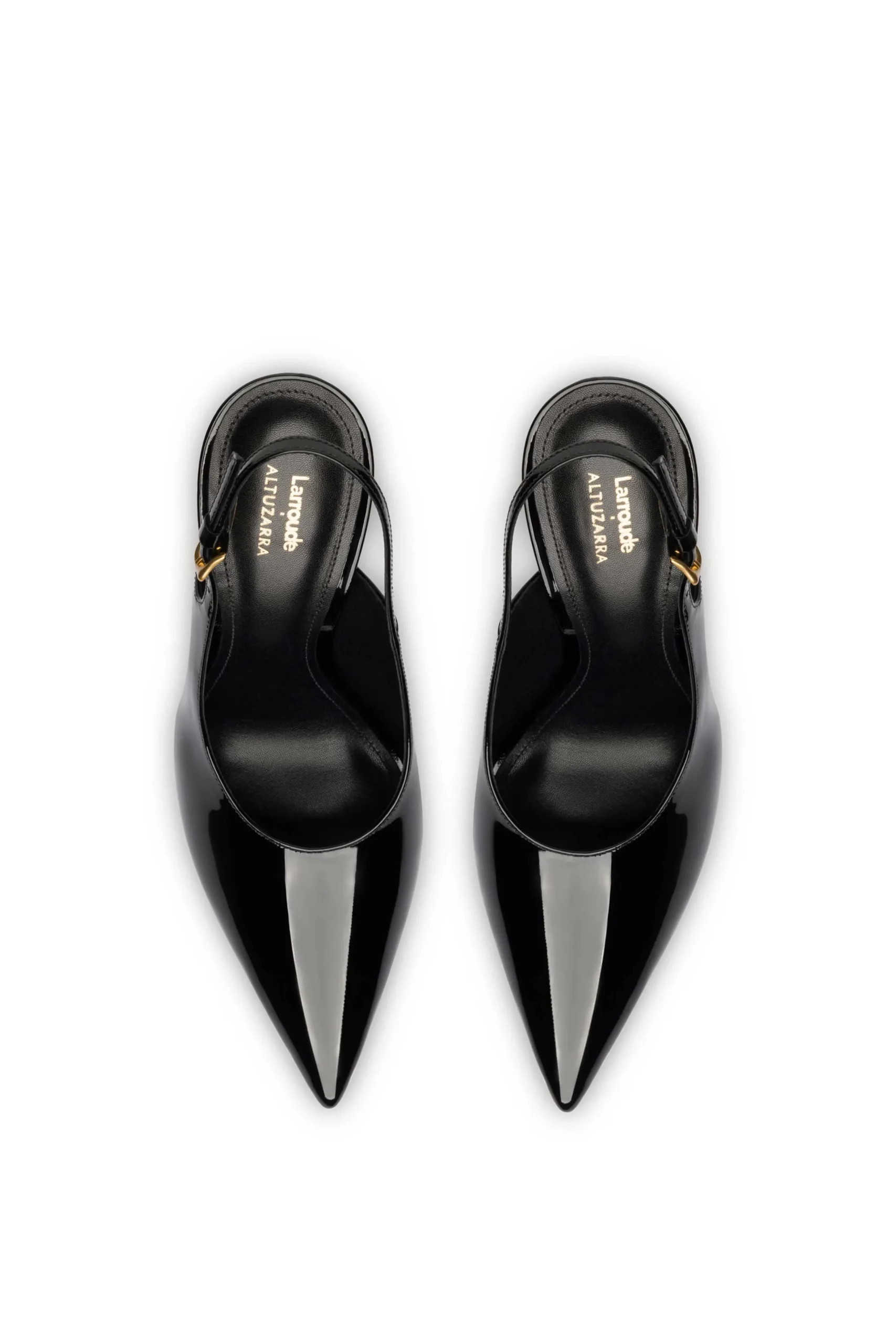 Larroudé X Altuzarra Pump In Black Patent Leather