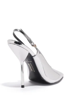 Larroudé X Altuzarra Pump In Silver Specchio