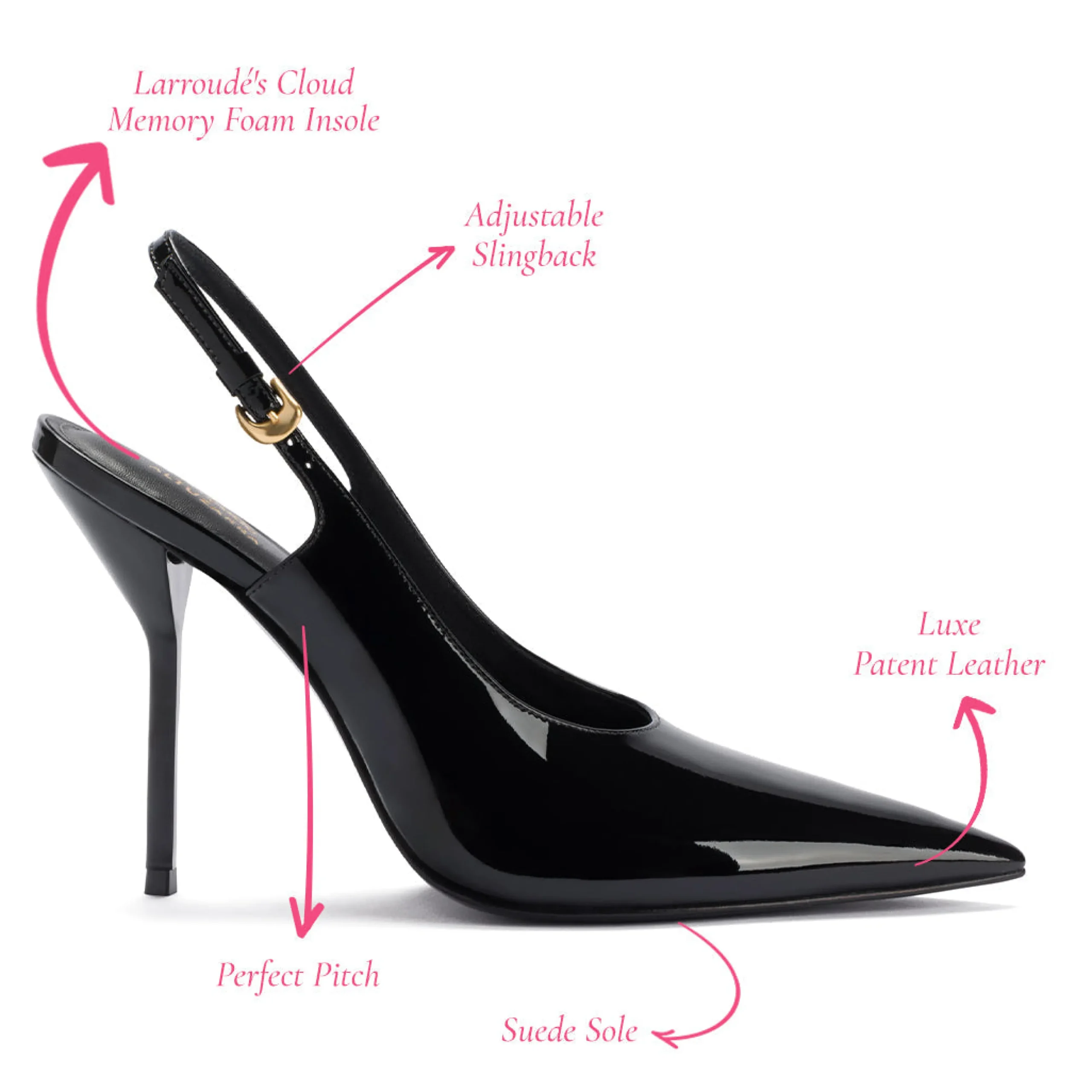 Larroudé X Altuzarra Pump In Black Patent Leather