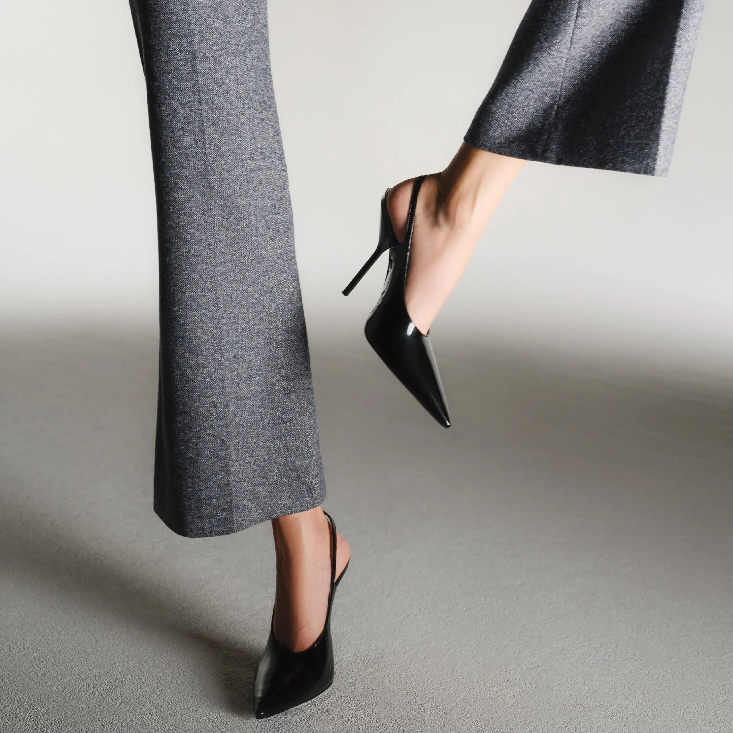 Larroudé X Altuzarra Pump In Black Patent Leather