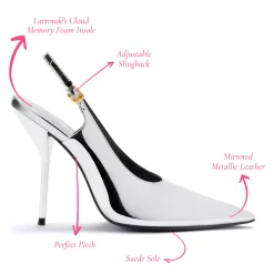 Larroudé X Altuzarra Pump In Silver Specchio