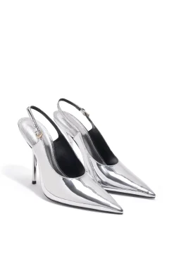 Larroudé X Altuzarra Pump In Silver Specchio
