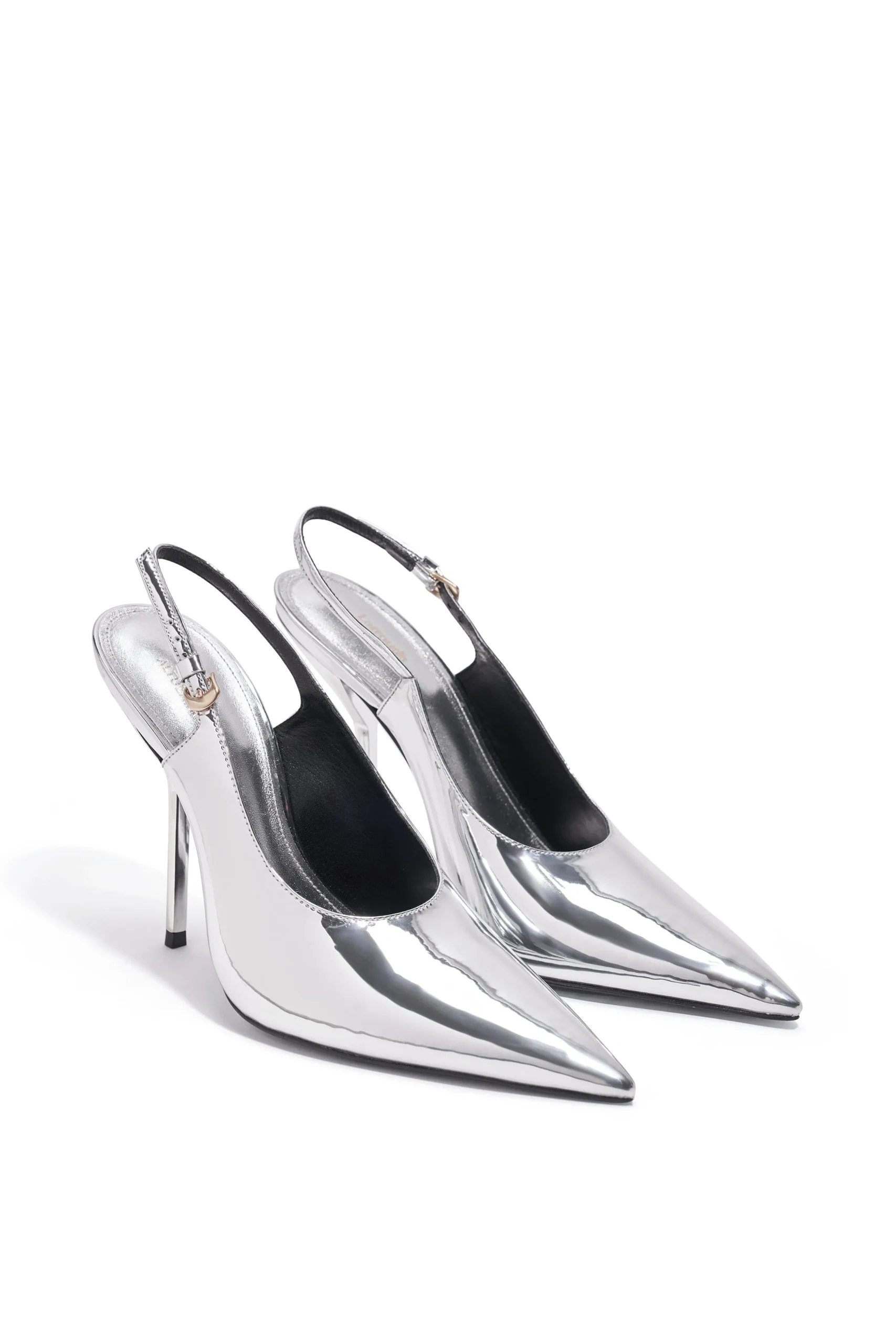 Larroudé X Altuzarra Pump In Silver Specchio